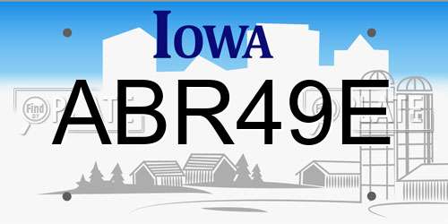ABR49E Iowa License Plate