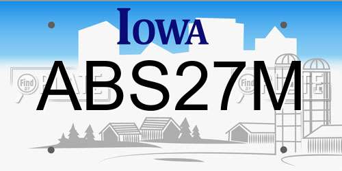 ABS27M Iowa License Plate