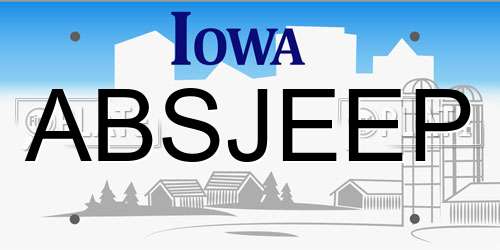 ABSJEEP Iowa License Plate