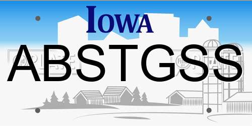 ABSTGSS Iowa License Plate
