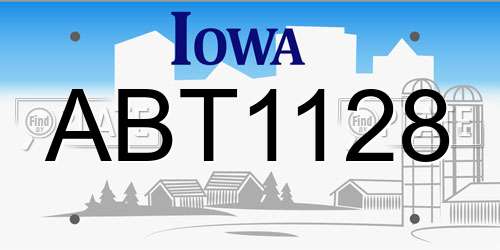 ABT1128 Iowa License Plate