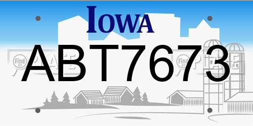 ABT7673 Iowa License Plate