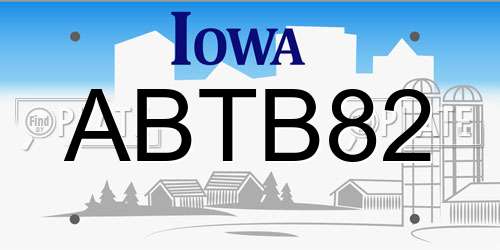 ABTB82 Iowa License Plate