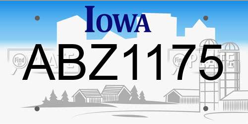 ABZ1175 Iowa License Plate