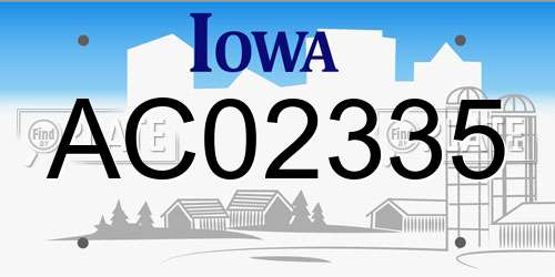 AC02335 Iowa License Plate