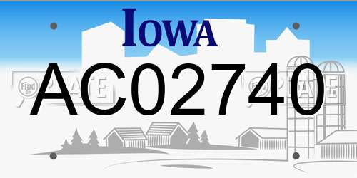 AC02740 Iowa License Plate