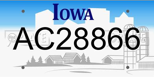 AC28866 Iowa License Plate