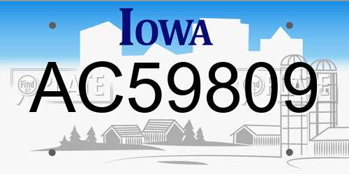 AC59809 Iowa License Plate