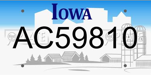 AC59810 Iowa License Plate