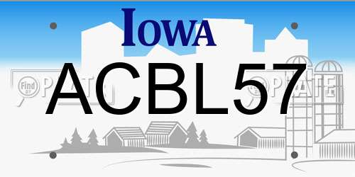ACBL57 Iowa License Plate