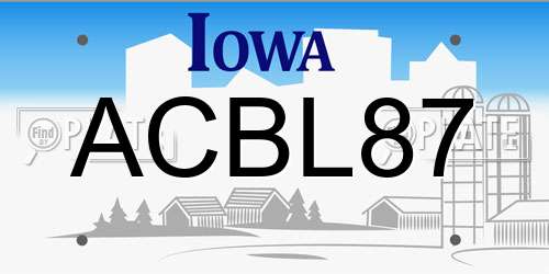 ACBL87 Iowa License Plate