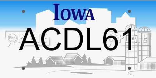 ACDL61 Iowa License Plate