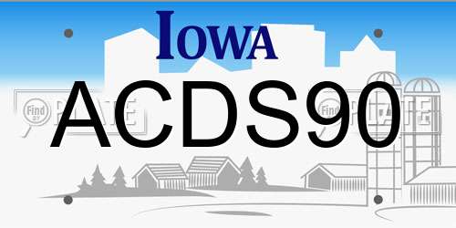 ACDS90 Iowa License Plate