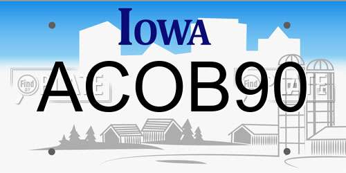 ACOB90 Iowa License Plate
