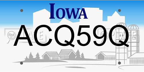 ACQ59Q Iowa License Plate