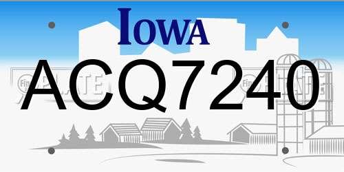 ACQ7240 Iowa License Plate