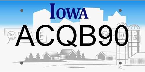 ACQB90 Iowa License Plate