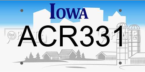 ACR331 Iowa License Plate