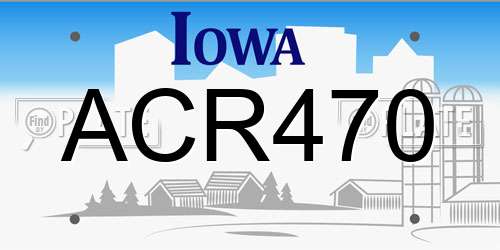 ACR470 Iowa License Plate
