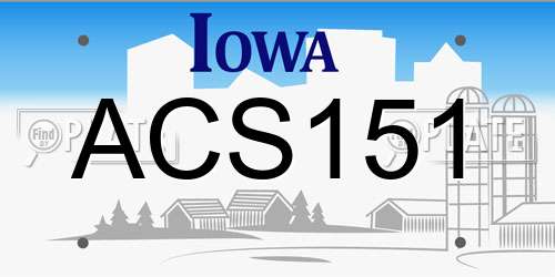 ACS151 Iowa License Plate