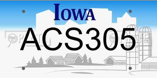 ACS305 Iowa License Plate