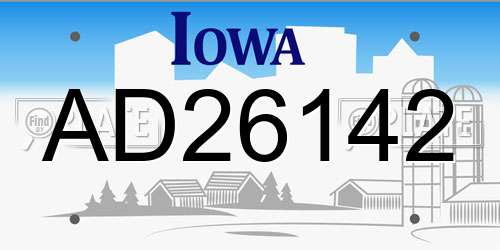 AD26142 Iowa License Plate