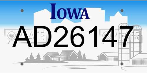AD26147 Iowa License Plate