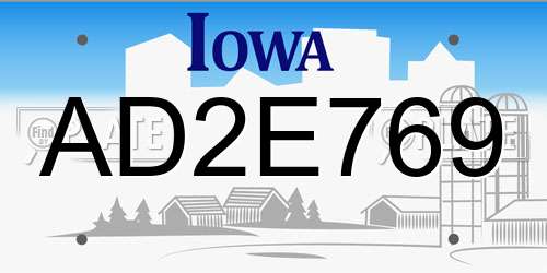 AD2E769 Iowa License Plate