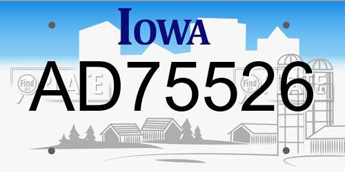 AD75526 Iowa License Plate