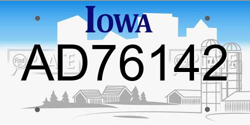 AD76142 Iowa License Plate