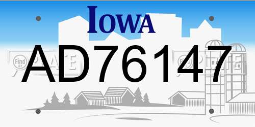 AD76147 Iowa License Plate