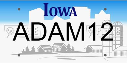 ADAM12 Iowa License Plate