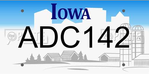 ADC142 Iowa License Plate