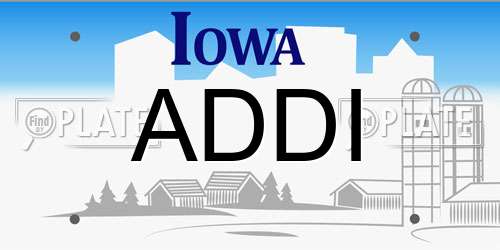 ADDI Iowa License Plate