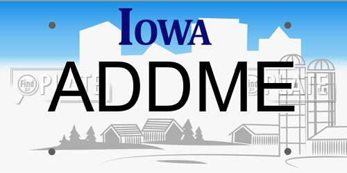 ADDME Iowa License Plate