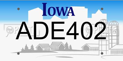 ADE402 Iowa License Plate