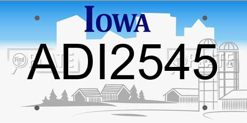 ADI2545 Iowa License Plate