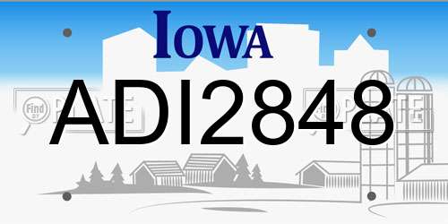 ADI2848 Iowa License Plate