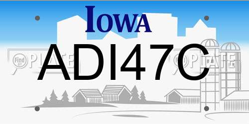 ADI47C Iowa License Plate