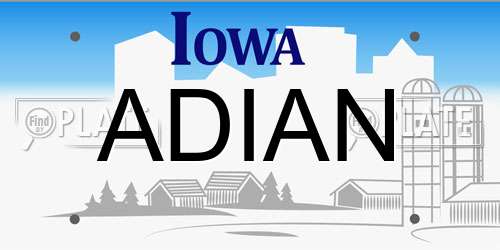 ADIAN Iowa License Plate