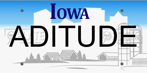 ADITUDE Iowa License Plate