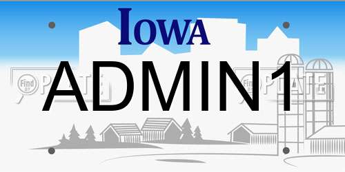 ADMIN1 Iowa License Plate