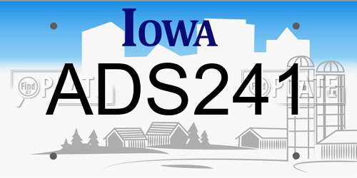ADS241 Iowa License Plate