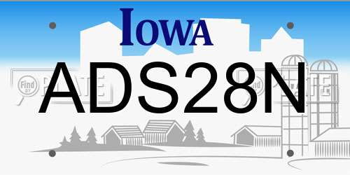 ADS28N Iowa License Plate