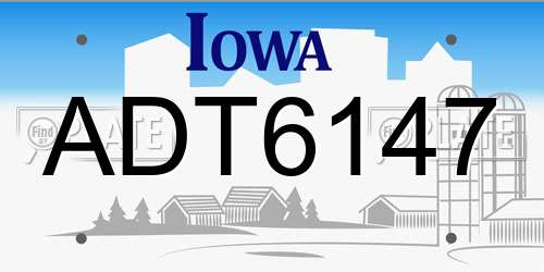 ADT6147 Iowa License Plate