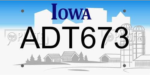 ADT673 Iowa License Plate