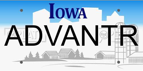 ADVANTR Iowa License Plate