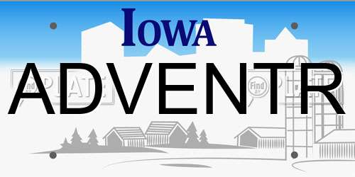 ADVENTR Iowa License Plate