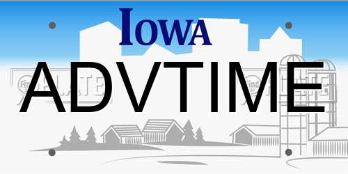 ADVTIME Iowa License Plate