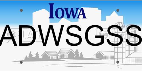 ADWSGSS Iowa License Plate
